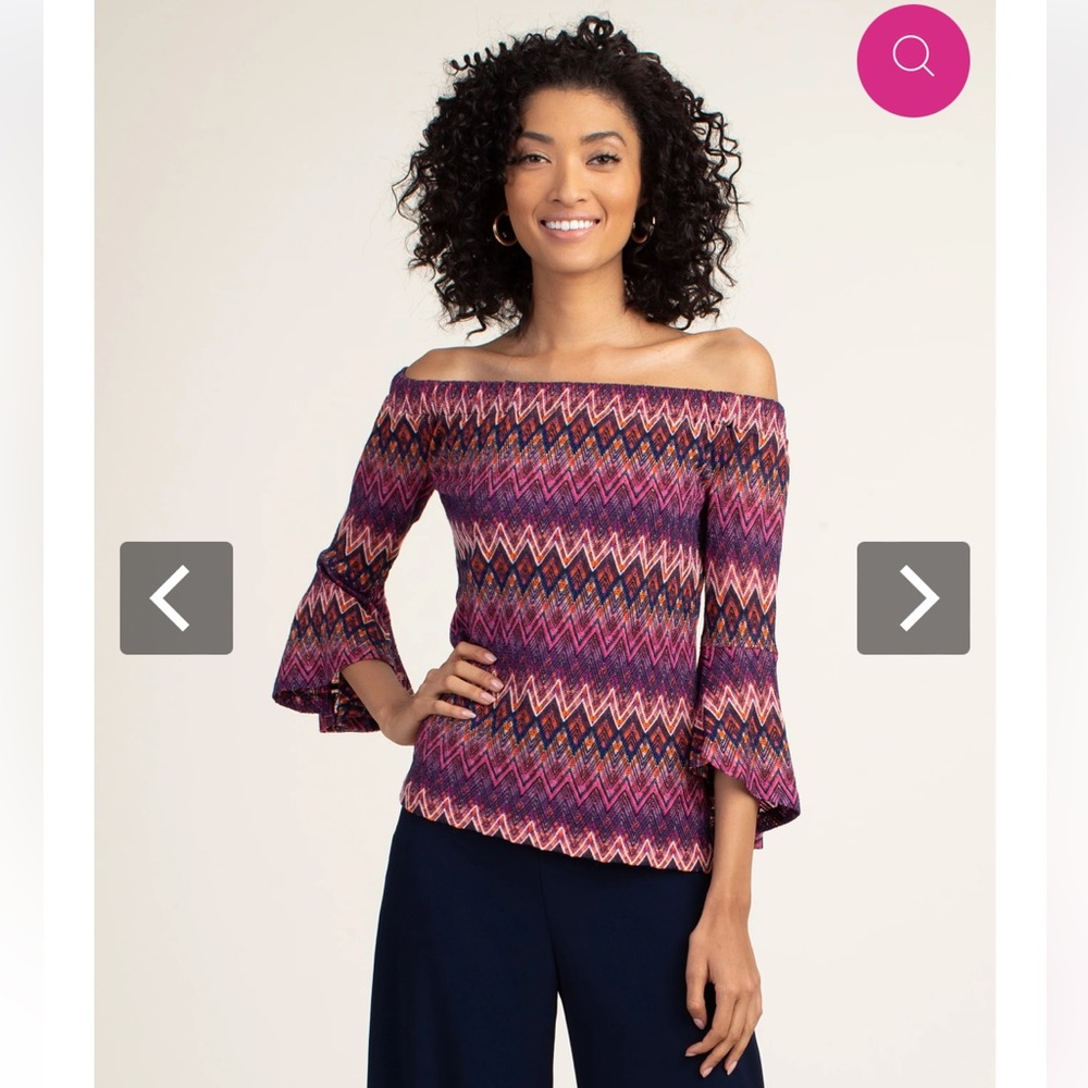 NWT Trina Turk Healsdburg Bell 3/4 Sleeve Size XL Multicolor Top